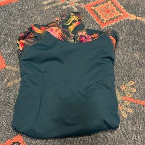 Title Nine Teal and Floral Swimsuit